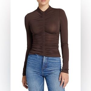 A.L.C. Ansel Ruched Long-Sleeve Top Size Large